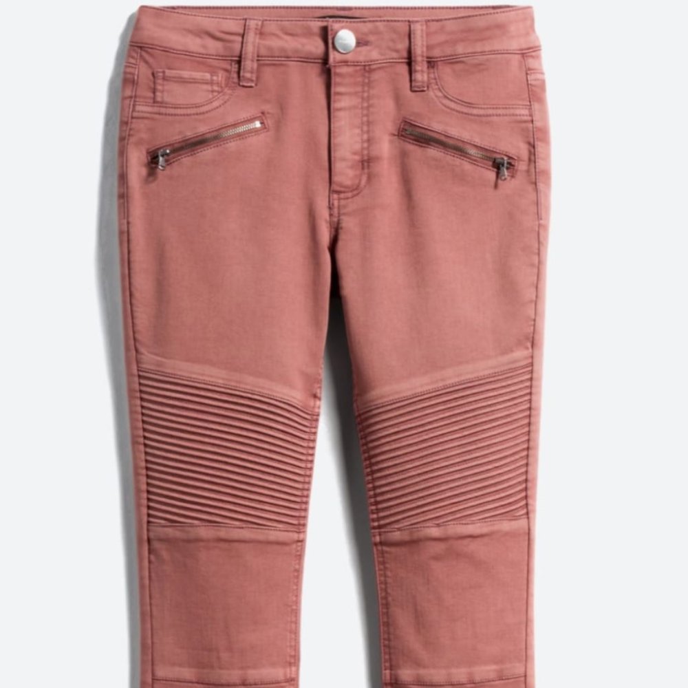 Tinsel Brian Moto Detail Skinny Pant Size 8 Pink Pants